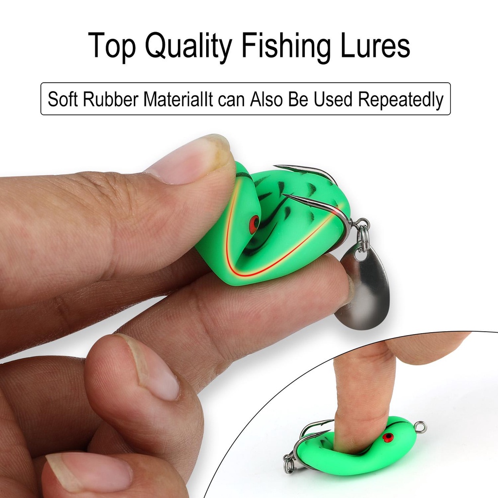 Mới Sequin Frog Mồi Câu Cá Mồi Câu Cá Mềm 4.5cm/7g Soft Bionic Frog Frog Móc Đôi Mô Phỏng Cơ Thể Rỗng Xoay Mồi Giả Đúc Trên Móc Công Cụ Câu Cá Trên Mặt Nước