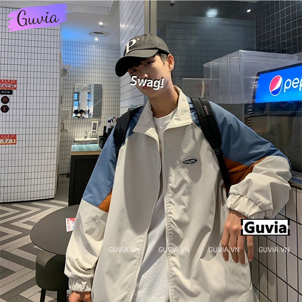 Áo Khoác Bomber Dù PHỐI MÀU Nam Nữ Form Rộng 2 Lớp, Áo Khoác Áo Gió Bomber Bóng Chày Chống Nắng Thời Trang GUVIA