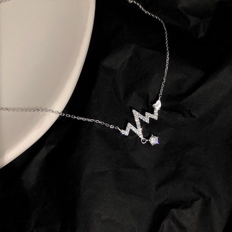 Vòng cổ tia sét tinh yêu (full box) DC18, dây chuyền hợp kim phong cách Hàn Quốc