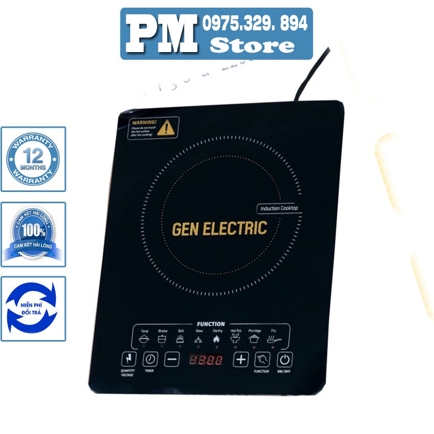 Bếp từ, Bếp từ Gen Electric GE-A03, Mặt kính Ceramic siêu chịu lực, chịu nhiệt, Công suất 2200W. Bảo hành 12 tháng