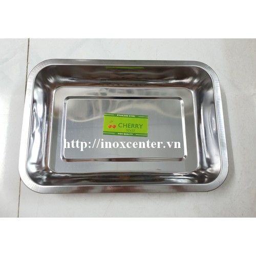 Khay mâm inox sâu – Mâm sâu hình chữ nhật đựng thức ăn, buffet đủ size