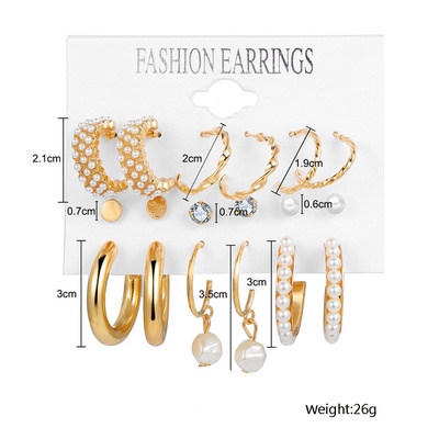 Set khuyên tai đính ngọc trai thời trang thanh lịch dành cho nữ