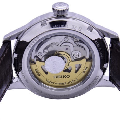 Đồng hồ cơ nam Seiko SRPD37J1 kính Hardlex chống xước, chống nước 5 ATM. dây da thời trang cao cấp chính hãng Nhật Bản