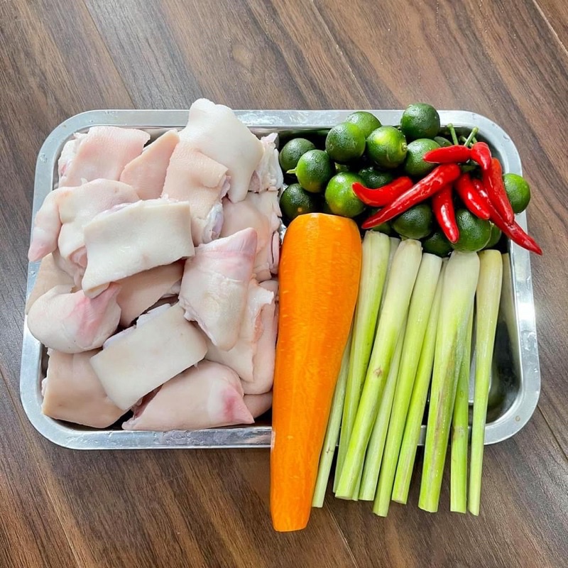 (DTFood-CHUYÊN SỈ) MÓNG GIÒ HEO CẮT SẴN 1KG  HÀNG NHẬP KHẨU RA KHAY TIỆN DỤNG
