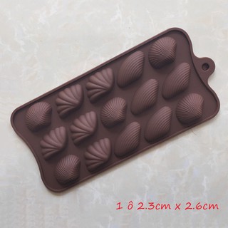  HCM - Khuôn silicon vỏ nghêu sò làm socola rau câu pudding chủ đề biển