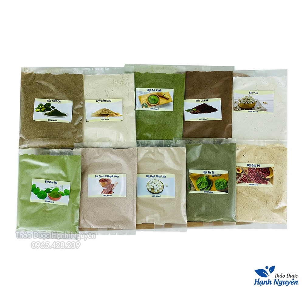 Combo 10 loại bột dưỡng da, đều màu da nguyên chất (Tăng cường sắc tố da, chống lão hóa, cấp ẩn) - Thảo Dược Hạnh Nguyê