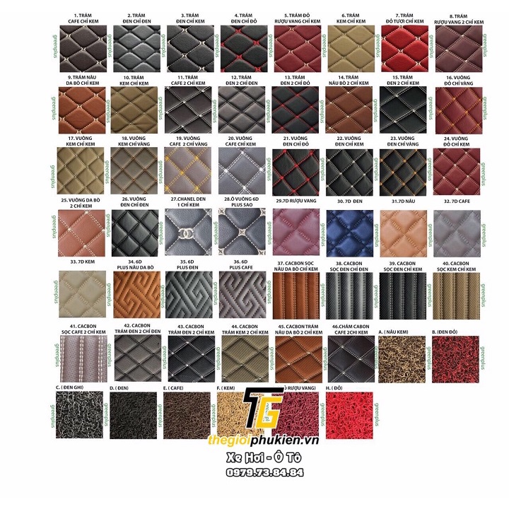 Suzuki XL7 - Trọn bộ lót cốp full thành và lót sàn da 6D cho Xe hơi, Ô tô