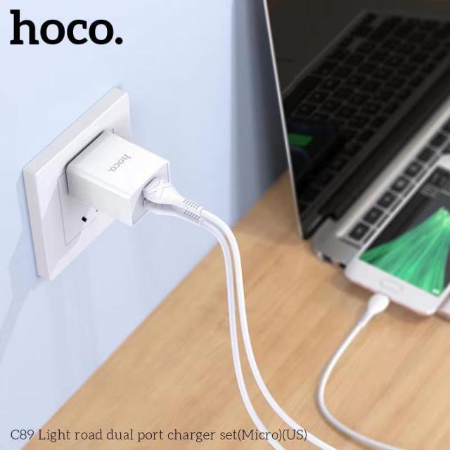 Bộ sạc cho Android Hoco C89 cổng Micro sạc nhanh 2.1A cáp dài 1M - CHÍNH HÃNG