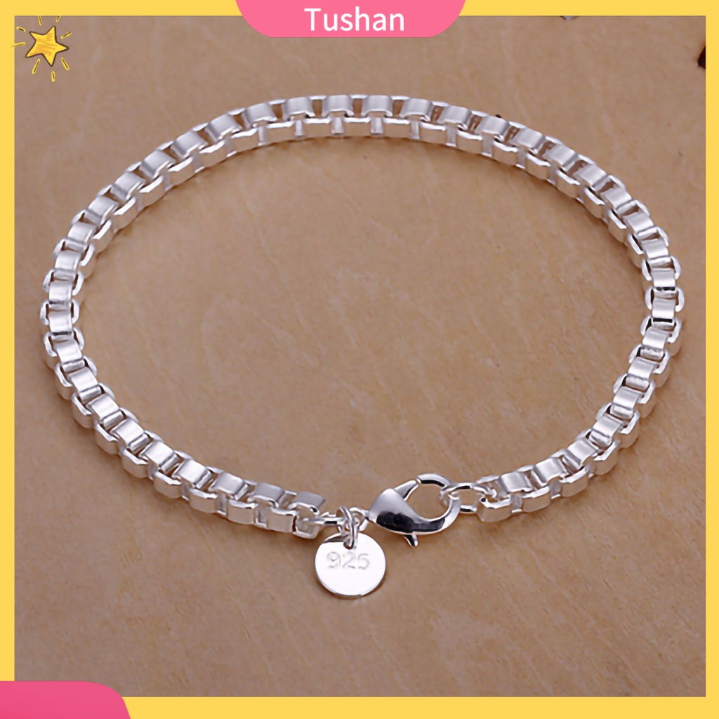 Vòng tay mạ bạc thiết kế đơn giản Unisex