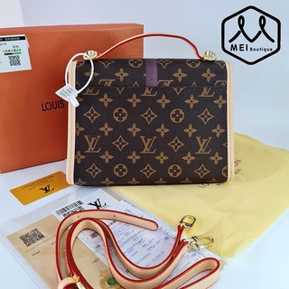 Túi xách hoa nâu chèn snicker fullbox