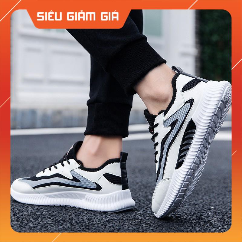 Giày thể thao Nam MÀU TRẮNG MẪU MỚI 2019 phong cách HÀN QUỐC tăng CHIỀU CAO lịch lãm phong kết hợp quần jean kaki bò