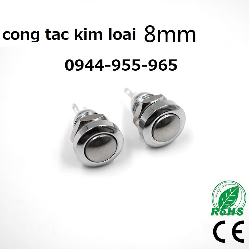 Công tắc 8mm kim loại nhả