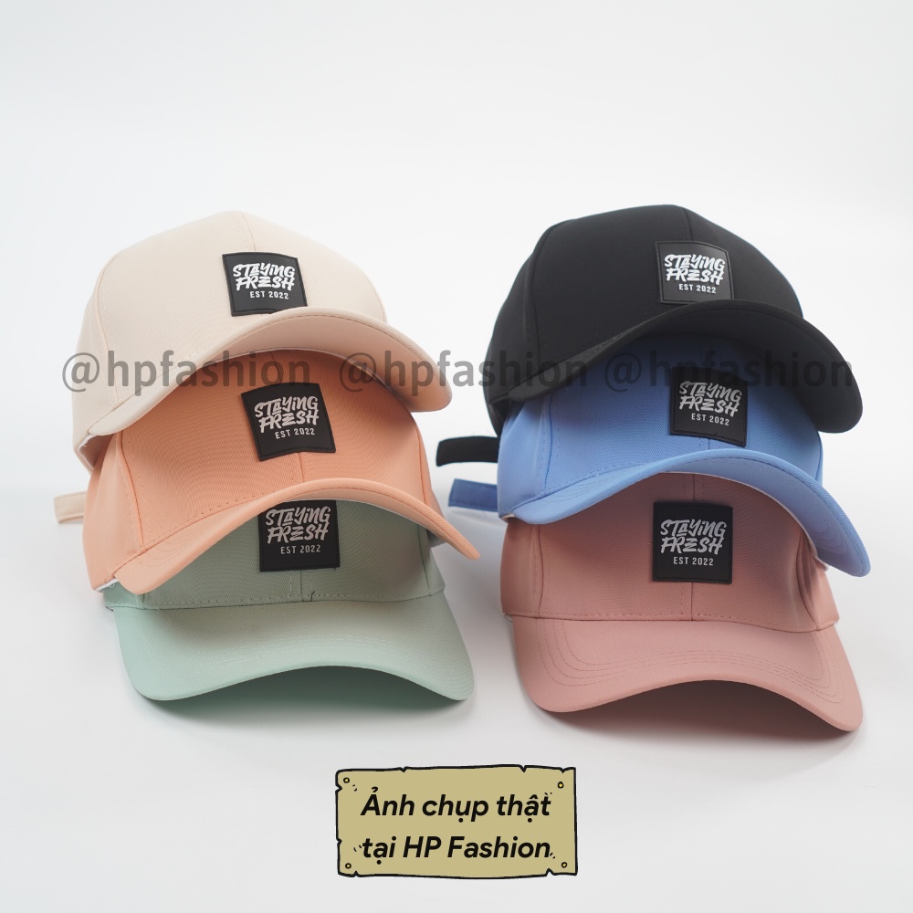 Mũ lưỡi trai ❤️ Nón kết thêu tem STAYING FRESH chất kaki cao cấp form unisex nam nữ N56 - Happy Style