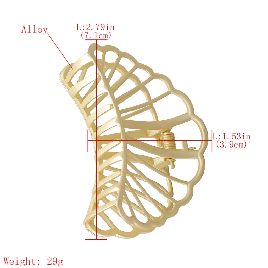 Kẹp tóc kim loại mạ vàng ánh kim phong cách Hàn Quốc, kẹp tóc càng cua dễ thương cute cho nữ