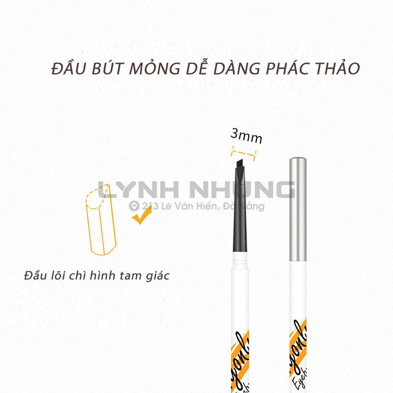 Chì kẻ mày 2 đầu MYON chống nước lâu trôi tam giác nhỏ