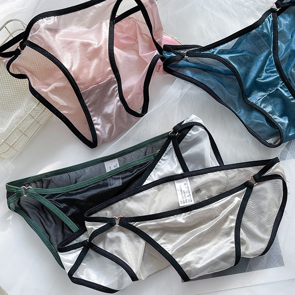Quần lót lọt khe bằng lụa lạnh cotton hình trái tim thời trang quyến rũ cho nữ | BigBuy360 - bigbuy360.vn