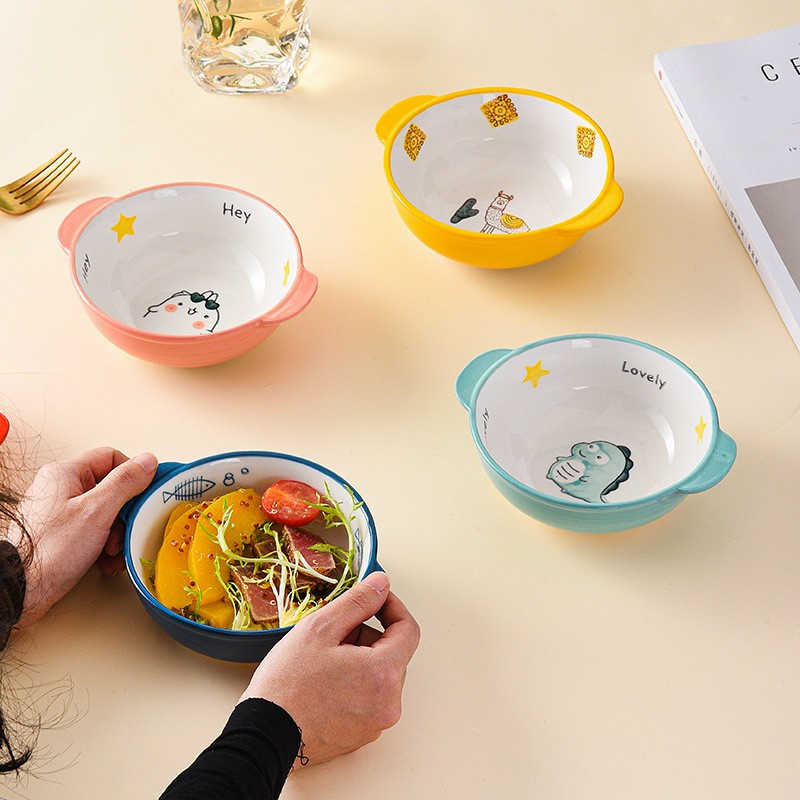 Bát Ăn Dặm Gốm Sứ Lớn Nhiều Hình Dễ Thương Cho Bé 350ML Shop Mẹ Bí Đỏ T77