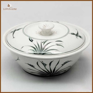 Âu Đựng Cơm/ Thố Sứ Có Nắp 21 X 12 Cm Gốm Bát Tràng