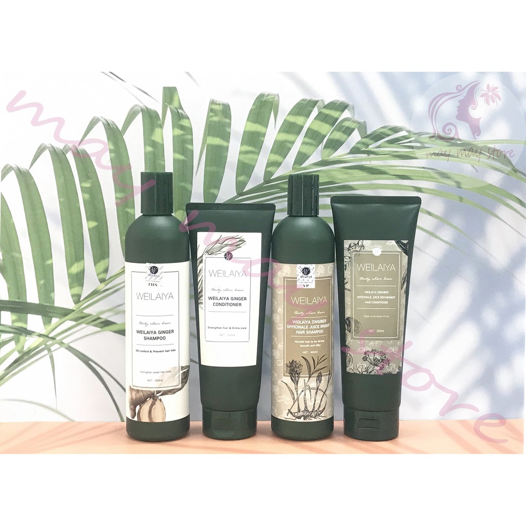 Dầu gội đầu Weilaiya tinh chất gừng hỗ trợ mọc tóc và ngăn rụng tóc 400ml, dầu gội welaiya, dầu gừng , dầu gội tem trắng
