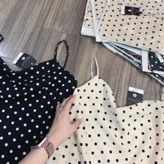 ÁO 2 DÂY CHẤM BI CỔ ĐỔ