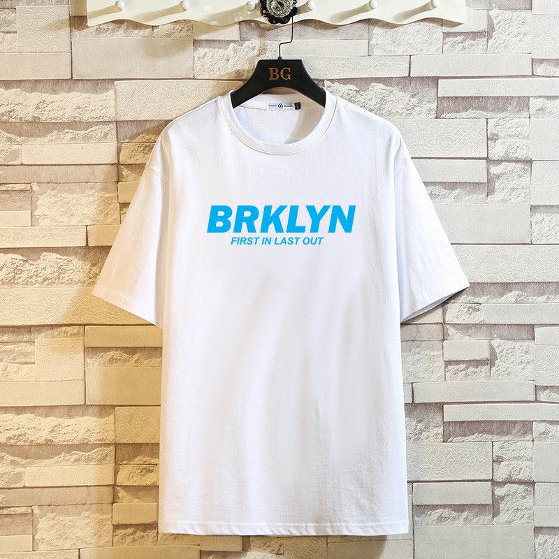 Áo thun nam nữ tay lỡ - Áo phông nam nữ tay lỡ form rộng in BRKLYN chất 100%cotton co giãn 4 chiều cực mát