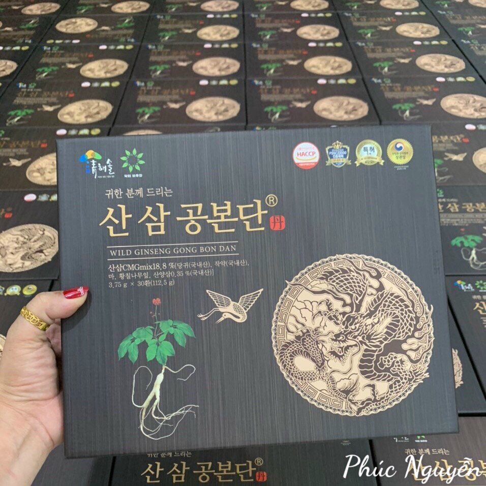 [Hàng Chính Hãng] Viên Nhân Sâm Núi Wild Ginseng Gong Bon Dan Hàn Quốc - Hộp gỗ 30 viên