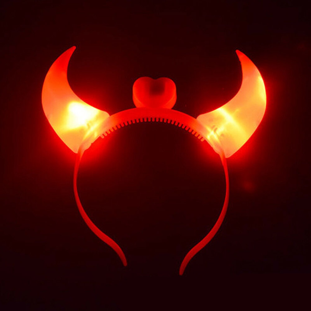 Cài tóc có đèn LED hình sừng quỷ hóa trang lễ halloween
