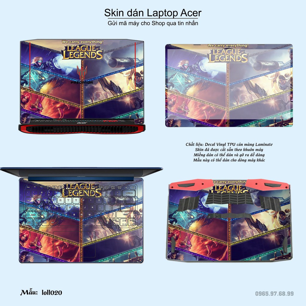 Skin dán Laptop Acer in hình Liên Minh Huyền Thoại _nhiều mẫu 2 (inbox mã máy cho Shop)