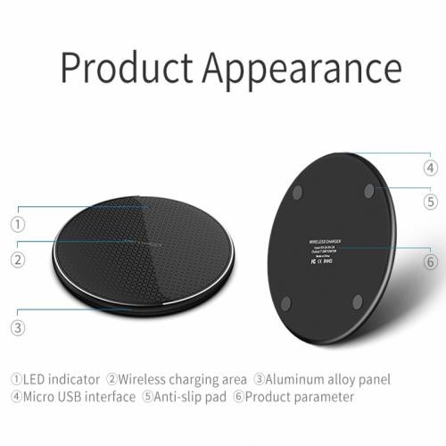 Đĩa sạc nhanh Wireless Charger 10W FC CE RoHS (Black) - Home and Garden