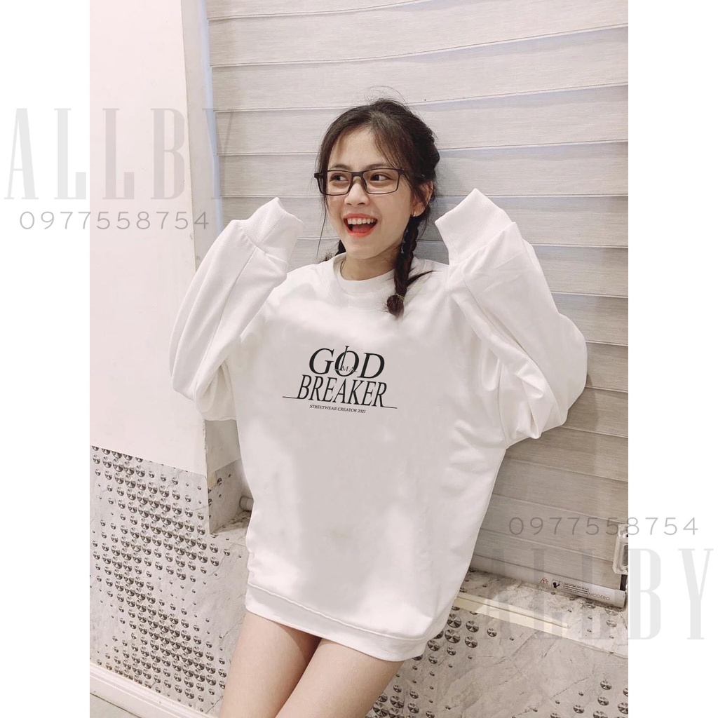 Áo sweater nam nữ God Breaker , áo hoodie nỉ unisex form rộng dài tay nỉ da cá - Allby | BigBuy360 - bigbuy360.vn