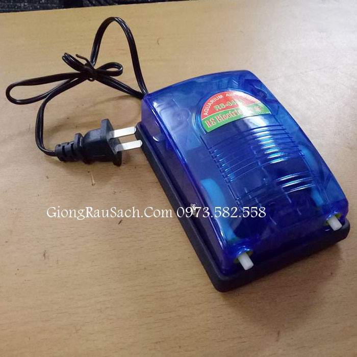 Máy sủi khí oxi bể cá cảnh rs 348A 2 vòi tặng ngay dây sủi, viên sủi, RS 248A 1 vòi tặng dây sủi  viên sủi
