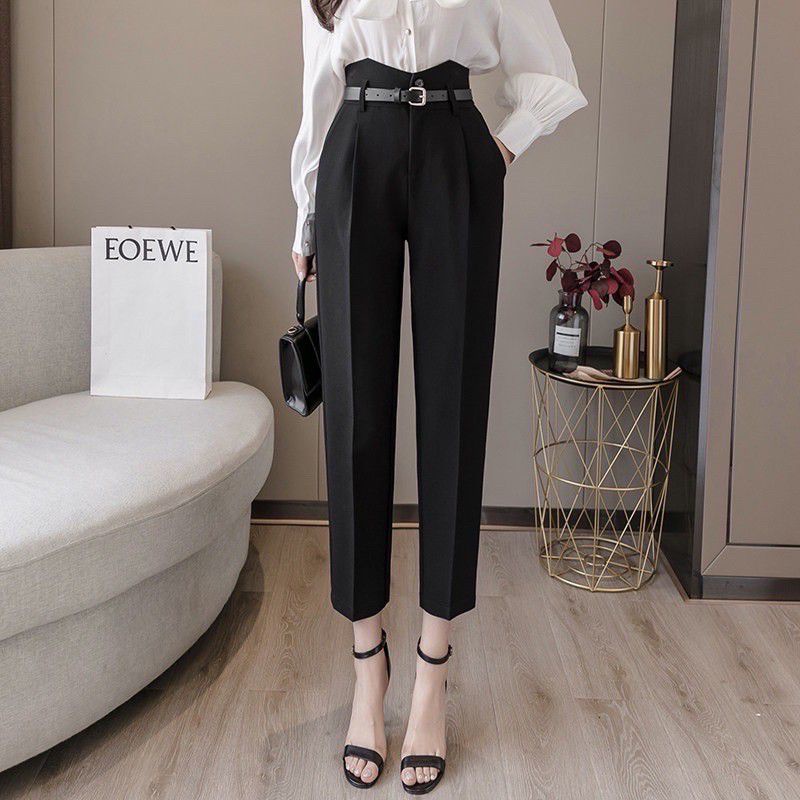 (MS8) Quần Baggy Sẻ Cạp Lưng cao kèm đai