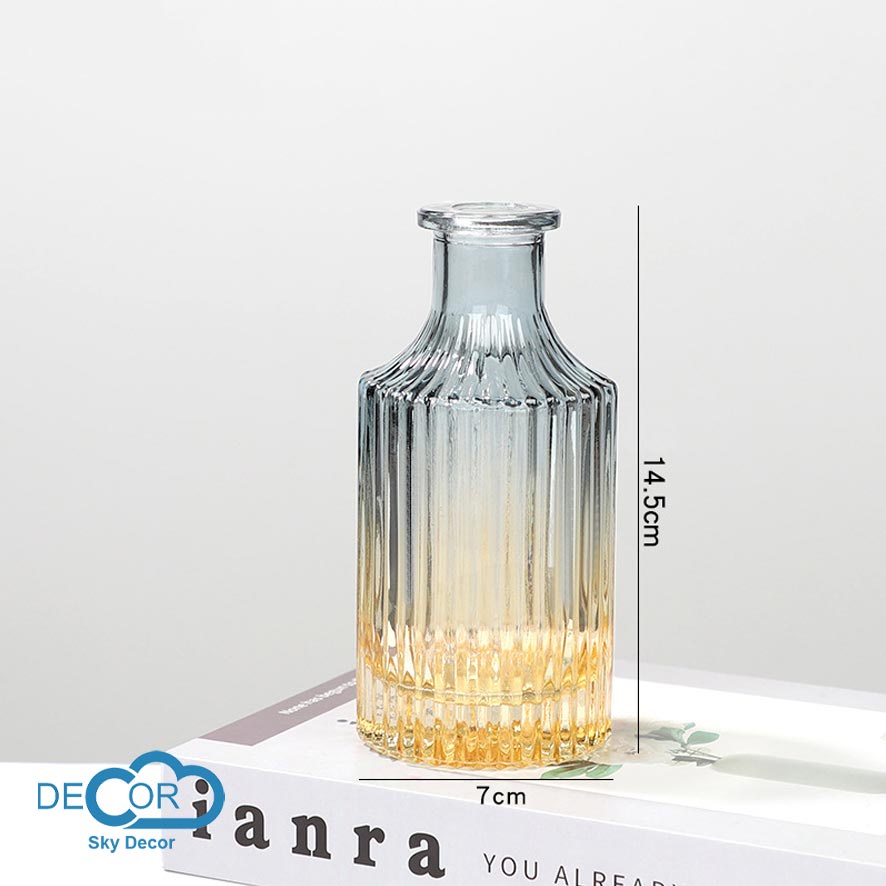 Bình hoa vintage ombre Sky Decor - Lọ thủy tinh cắm hoa, lo thủy tinh decor bàn làm việc