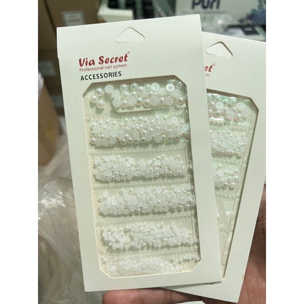 Trai nữa mix size- Set trai trang trí -Set Charm Trai Nửa Trang Trí Móng Mix Size