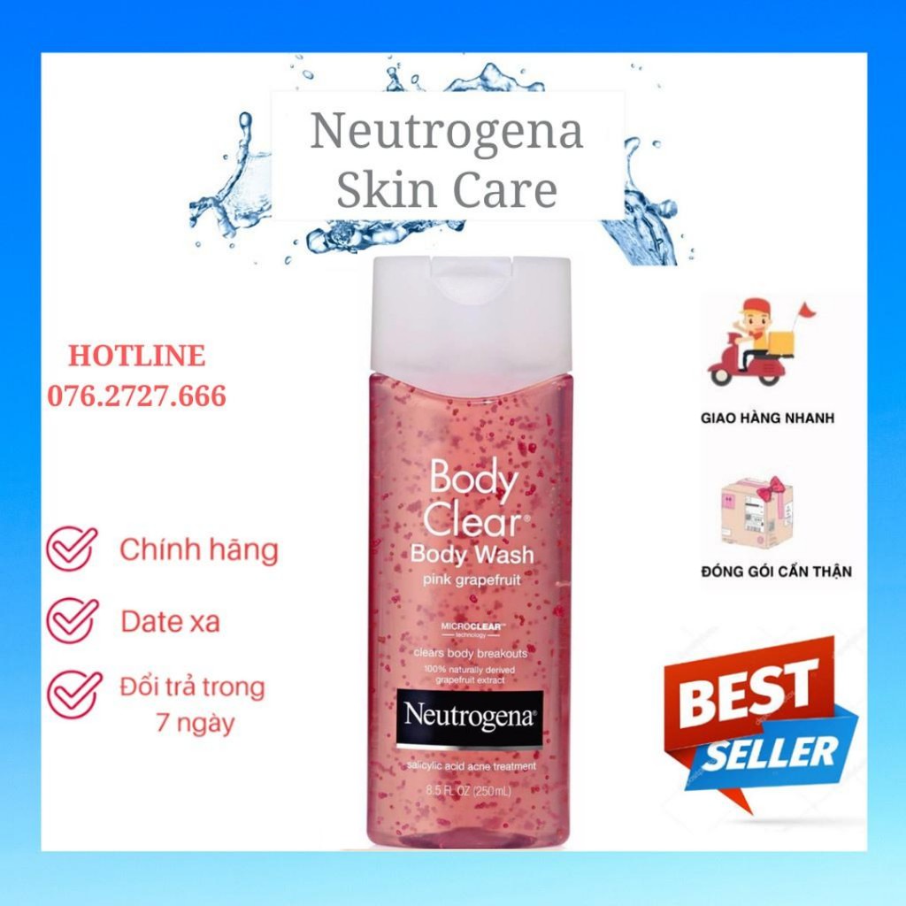 Sữa Tắm Mụn Lưng Neutrogena Body Clear Body Wash Pink Grapefruit (250ml)