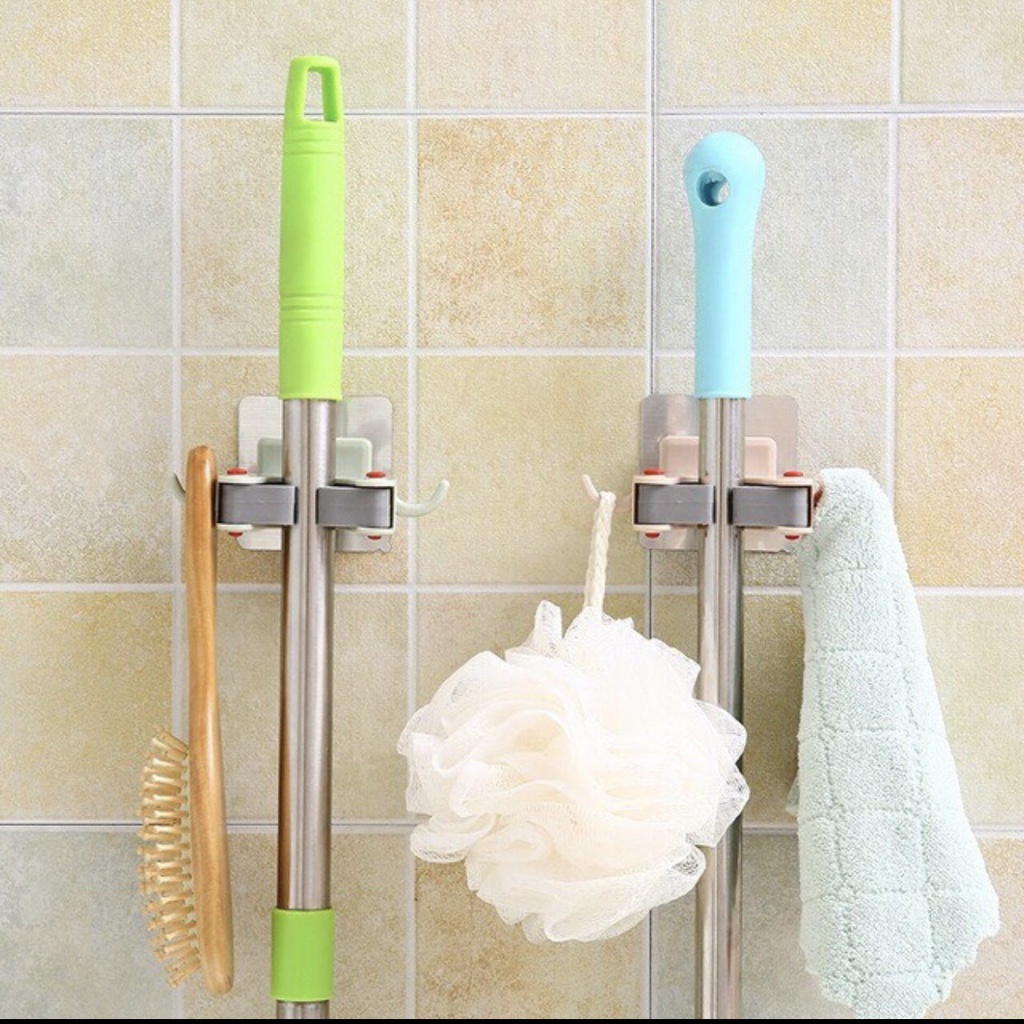 Móc Kẹp Chổi Treo Tường, Kẹp Giữ Cây Lau Nhà Đa Năng Cao Cấp