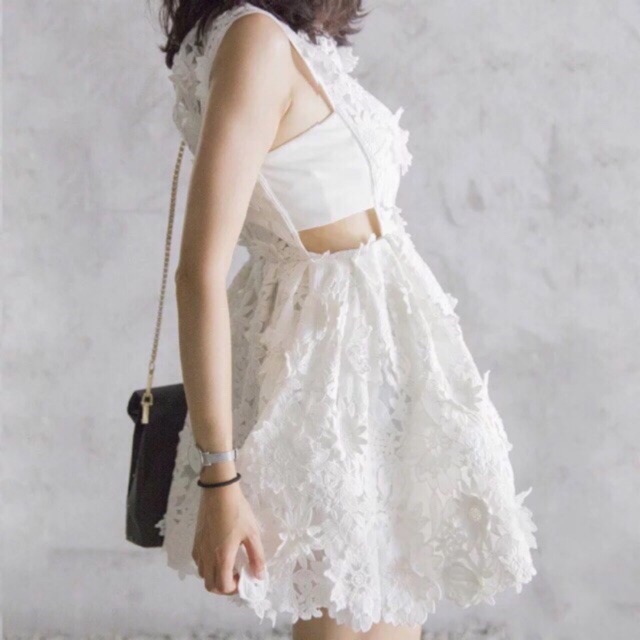 [ CÓ SẴN ] Đầm dự tiệc ren cao cấp / đầm công chúa trắng ren hoa