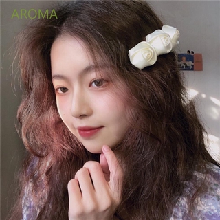 Kẹp Tóc Hình Hoa Hồng Chất Liệu Satin Thời Trang Cho Nữ