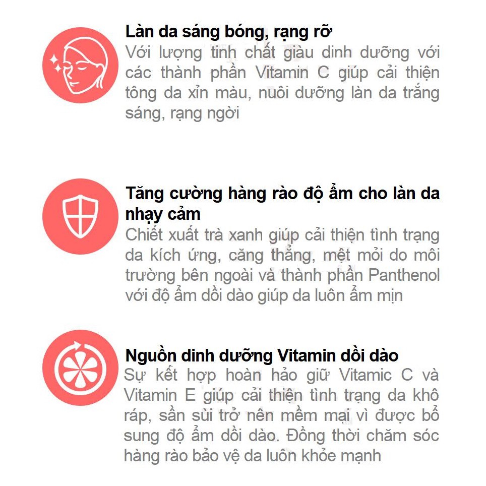 Combo 5 Mặt Nạ Vitamin C Dưỡng Trắng Da, Nuôi Dưỡng Làn Da Căng Bóng Tia'm Vita Red Mask 23ml x 5