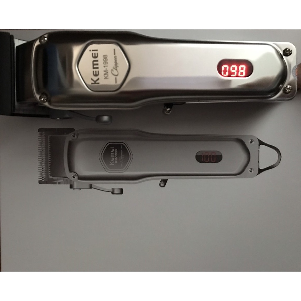 Tông đơ cắt tóc Kemei KM-1998 Chính Hãng Bảo Hành 12 Tháng - Tông đơ hớt tóc kim loại nguyên khối - Hàng đập hộp