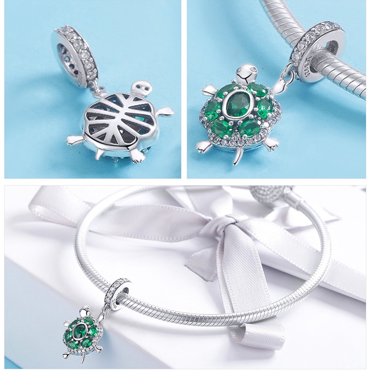 Hạt Trang Sức Bamoer Scc1017 bạc 925 Hình Chú Rùa Xinh Xắn