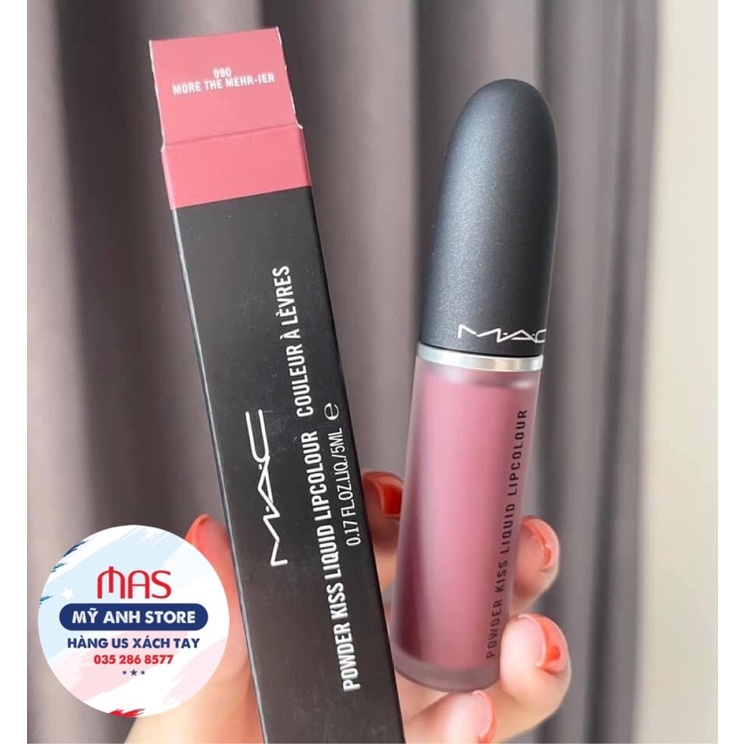 SON MAC Powder Kiss Liquid 990 More The Mehr-ier - Hồng Đất