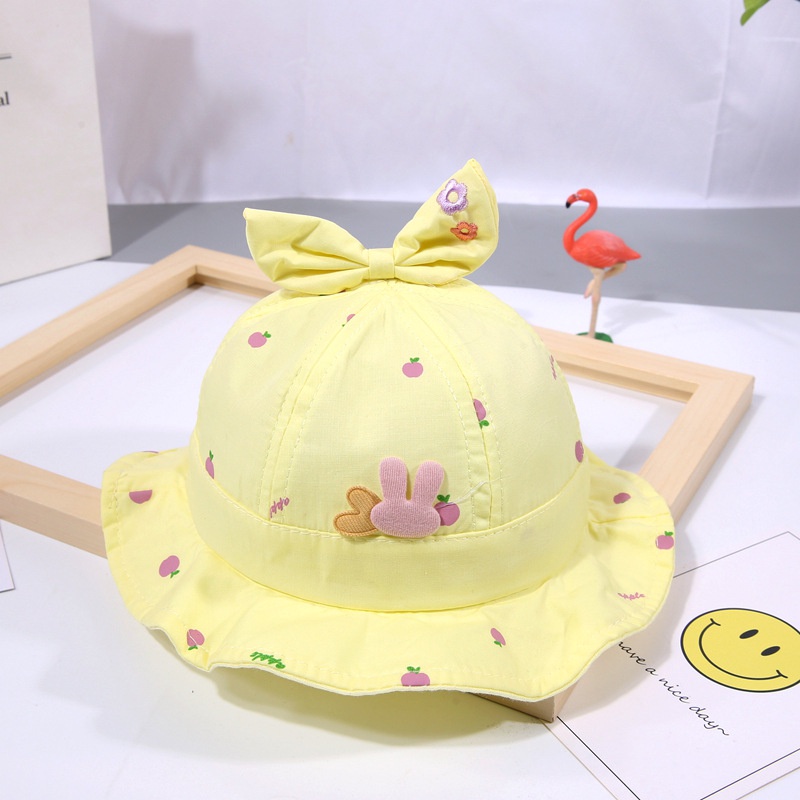 Nón Tai Bèo Che Nắng Đính Nơ Thời Trang Xuân Hè Cho Bé Gái 0-6 Tháng Tuổi