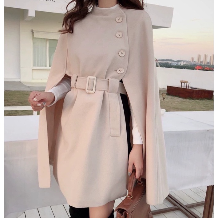 [Áo choàng cánh dơi] Áo dạ choàng tay cánh dơi phong cách hepburn Pháo nhẹ nhàng quý phái mùa thu đông | BigBuy360 - bigbuy360.vn