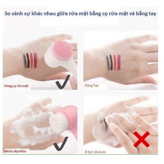 Cọ rửa mặt 2 đầu Lông mềm mịn - Da sạch bụi bẩn và bã nhờn