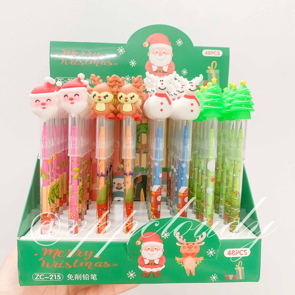Bút chì khúc giáng sinh, halloween dễ thương tiện lợi, nhiều mẫu mã cho học sinh tiểu học
