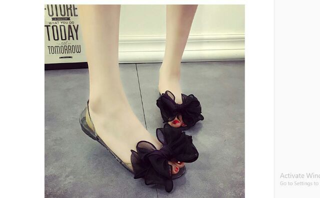 Giày búp bê nhựa trong suốt nơ ren xinh kèm video