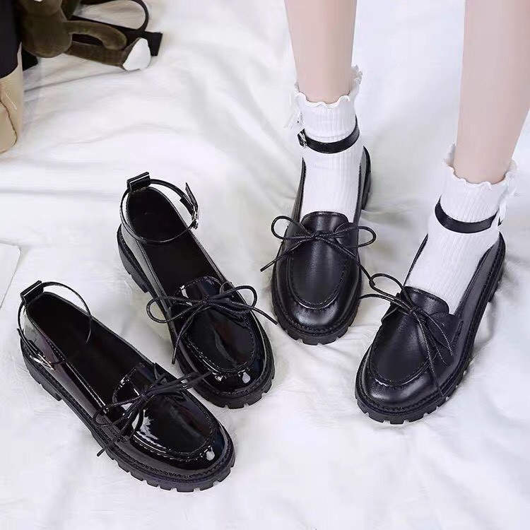 Giày Búp Bê LOLITA Oxford Nữ Da Bóng, Da Lì Phong Cách Ulzzang Hàn Quốc, Đi Chơi Đi Làm, Có Dây Quai Tháo Rời