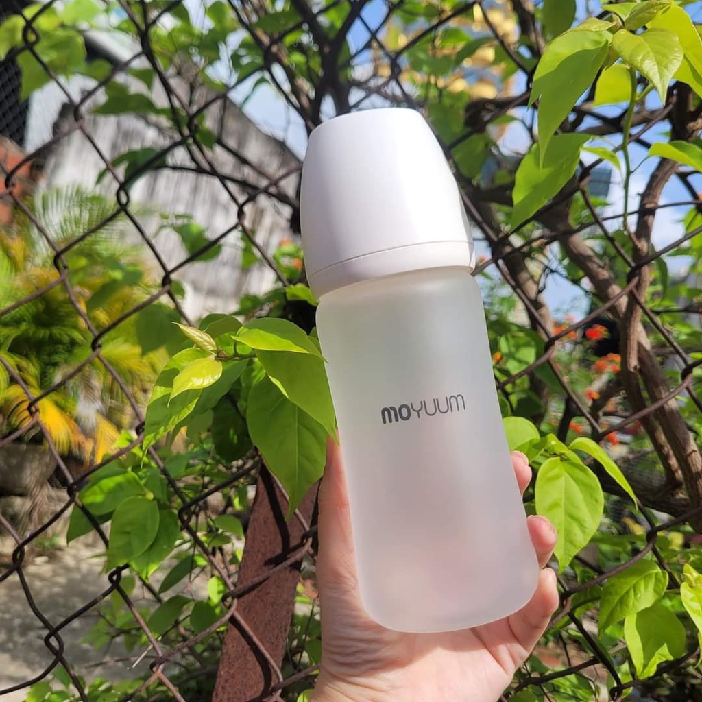 Bình Moyuum thủy tinh bọc silicon size 150-240ml chính hãng Hàn Quốc tùy chọn núm. bình Moy thủy tinh