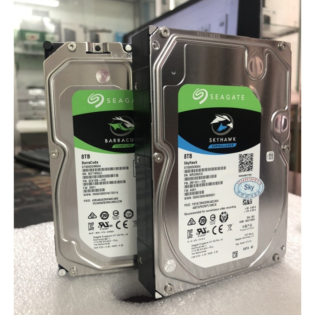 Ổ Cứng HDD Seagate SkyHawk Surveillance 8TB 7200RPM SATA3 6Gb/s 256MB Cache 3.5 inch Chính Hãng